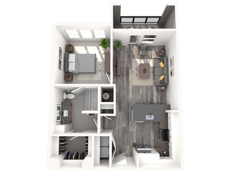 Floor plan for studio, 756 sqft